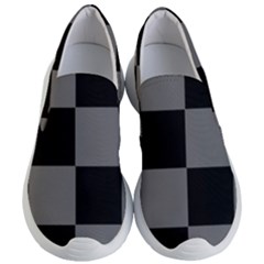 Black Gingham Check Pattern Women s Lightweight Slip Ons by yoursparklingshop