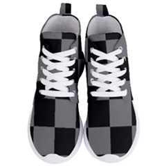 Black Gingham Check Pattern Women s Lightweight High Top Sneakers by yoursparklingshop