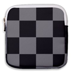 Black Gingham Check Pattern Mini Square Pouch by yoursparklingshop