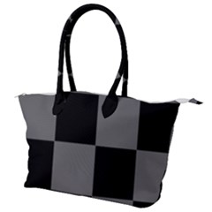 Black Gingham Check Pattern Canvas Shoulder Bag by yoursparklingshop