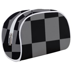 Black Gingham Check Pattern Make Up Case (medium) by yoursparklingshop