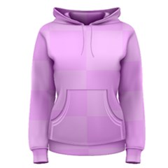 Pink Gingham Check Squares Women s Pullover Hoodie