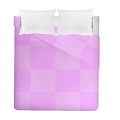 Pink Gingham Check Squares Duvet Cover Double Side (full/ Double Size) by yoursparklingshop