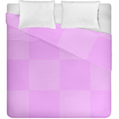 Pink Gingham Check Squares Duvet Cover Double Side (king Size) by yoursparklingshop