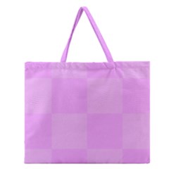 Pink Gingham Check Squares Zipper Large Tote Bag by yoursparklingshop