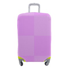 Pink Gingham Check Squares Luggage Cover (small) by yoursparklingshop