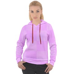 Pink Gingham Check Squares Women s Overhead Hoodie