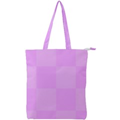 Pink Gingham Check Squares Double Zip Up Tote Bag by yoursparklingshop