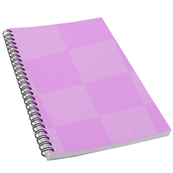 Pink Gingham Check Squares 5.5  x 8.5  Notebook