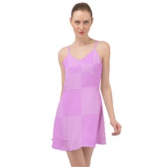 Pink Gingham Check Squares Summer Time Chiffon Dress by yoursparklingshop