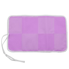 Pink Gingham Check Squares Pen Storage Case (l) by yoursparklingshop