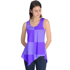 Purple Gingham Check Squares Pattern Sleeveless Tunic by yoursparklingshop