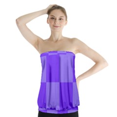 Purple Gingham Check Squares Pattern Strapless Top by yoursparklingshop