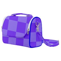 Purple Gingham Check Squares Pattern Satchel Shoulder Bag by yoursparklingshop