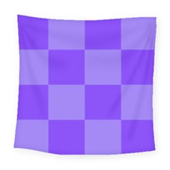 Purple Gingham Check Squares Pattern Square Tapestry (large)