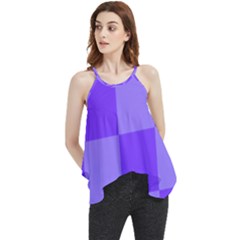 Purple Gingham Check Squares Pattern Flowy Camisole Tank Top by yoursparklingshop