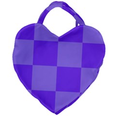 Purple Gingham Check Squares Pattern Giant Heart Shaped Tote by yoursparklingshop