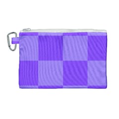 Purple Gingham Check Squares Pattern Canvas Cosmetic Bag (large) by yoursparklingshop