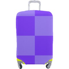 Purple Gingham Check Squares Pattern Luggage Cover (large) by yoursparklingshop