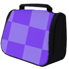 Purple Gingham Check Squares Pattern Full Print Travel Pouch (big) by yoursparklingshop