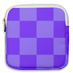 Purple Gingham Check Squares Pattern Mini Square Pouch by yoursparklingshop