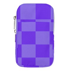 Purple Gingham Check Squares Pattern Waist Pouch (small) by yoursparklingshop