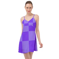 Purple Gingham Check Squares Pattern Summer Time Chiffon Dress by yoursparklingshop