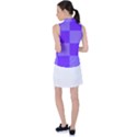 Purple Gingham Check Squares Pattern Women s Sleeveless Polo Tee View2