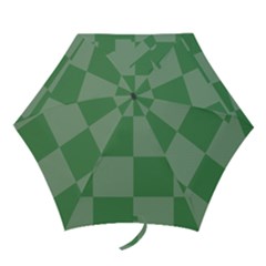 Green Gingham Check Squares Pattern Mini Folding Umbrellas by yoursparklingshop