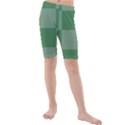 Green Gingham Check Squares Pattern Kids  Mid Length Swim Shorts View1