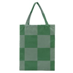 Green Gingham Check Squares Pattern Classic Tote Bag by yoursparklingshop