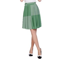 Green Gingham Check Squares Pattern A-line Skirt by yoursparklingshop