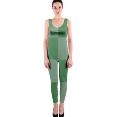 Green Gingham Check Squares Pattern One Piece Catsuit by yoursparklingshop