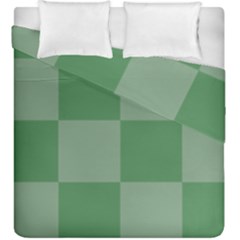 Green Gingham Check Squares Pattern Duvet Cover Double Side (king Size) by yoursparklingshop