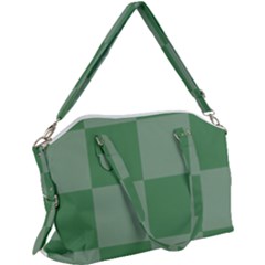 Green Gingham Check Squares Pattern Canvas Crossbody Bag by yoursparklingshop