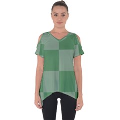 Green Gingham Check Squares Pattern Cut Out Side Drop Tee by yoursparklingshop