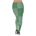 Green Gingham Check Squares Pattern Velvet Leggings View2