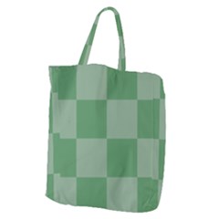 Green Gingham Check Squares Pattern Giant Grocery Tote by yoursparklingshop