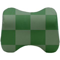 Green Gingham Check Squares Pattern Head Support Cushion by yoursparklingshop