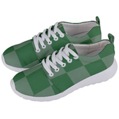 Green Gingham Check Squares Pattern Men s Lightweight Sports Shoes by yoursparklingshop