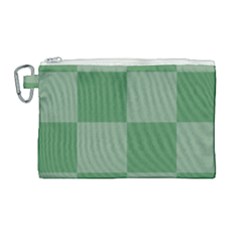 Green Gingham Check Squares Pattern Canvas Cosmetic Bag (large) by yoursparklingshop