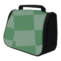 Green Gingham Check Squares Pattern Full Print Travel Pouch (small) by yoursparklingshop