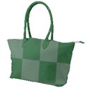 Green Gingham Check Squares Pattern Canvas Shoulder Bag View1