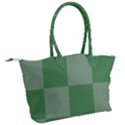 Green Gingham Check Squares Pattern Canvas Shoulder Bag View2