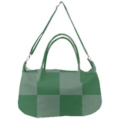 Green Gingham Check Squares Pattern Removal Strap Handbag by yoursparklingshop