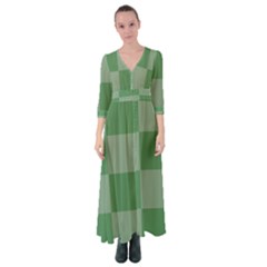 Green Gingham Check Squares Pattern Button Up Maxi Dress by yoursparklingshop