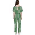 Green Gingham Check Squares Pattern Batwing Lightweight Jumpsuit View2