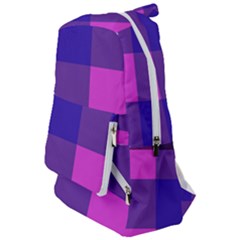 Blue And Pink Buffalo Plaid Check Squares Pattern Travelers  Backpack by yoursparklingshop