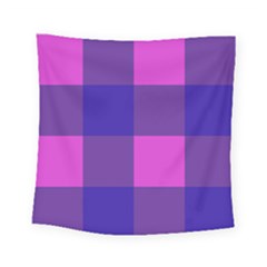 Blue And Pink Buffalo Plaid Check Squares Pattern Square Tapestry (small)