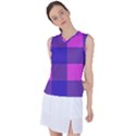 Blue And Pink Buffalo Plaid Check Squares Pattern Women s Sleeveless Sports Top View1